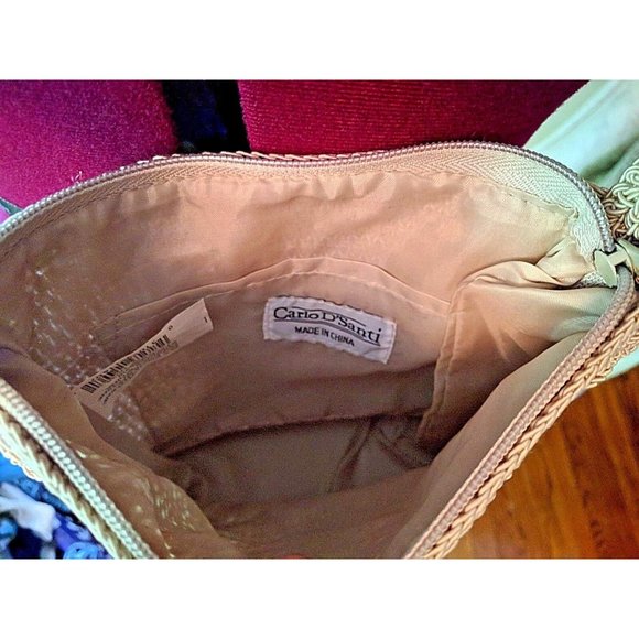 Carlo D'Santi Womens Purse Tan Crochet - Picture 3 of 5